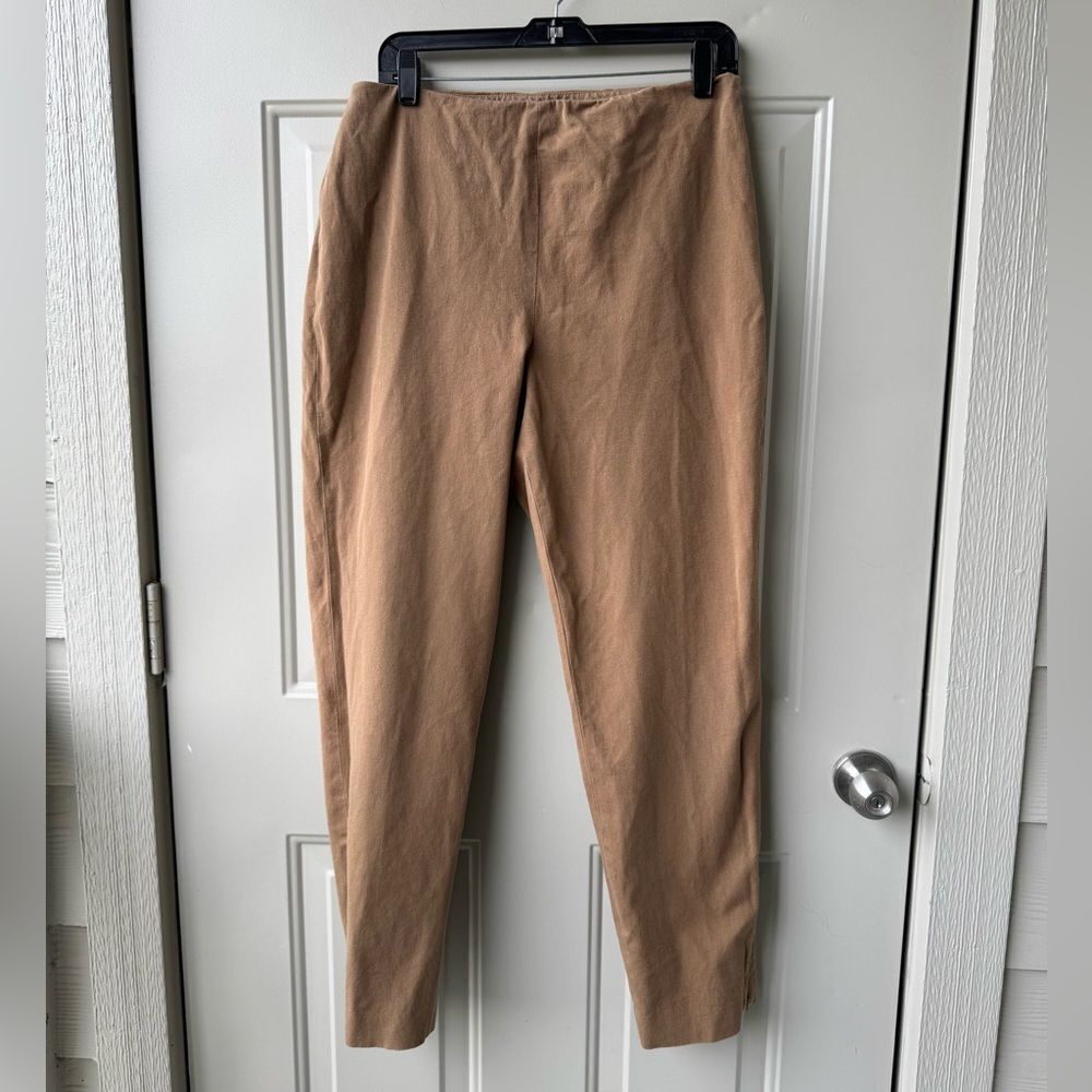 Lauren Ralph Lauren Pants Womens Size 12 Tan Stretchy Slim Ankle Side Zip Preppy